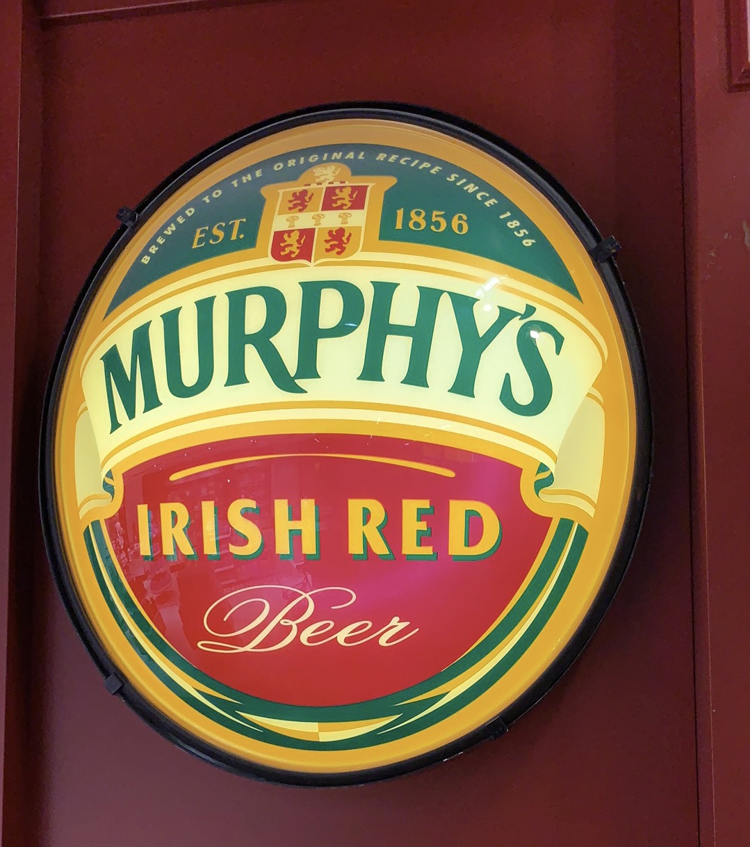 Murphy's Irish Red lit sign